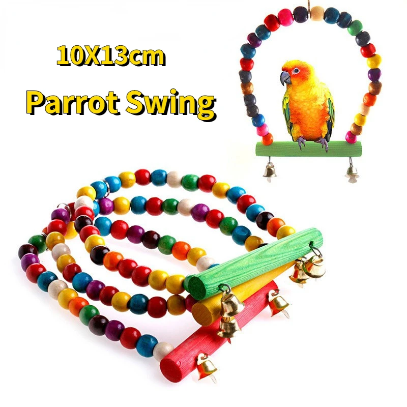 

1PC Bird Toys Parrot Swing Stand Bird Cage Accessories Random Color
