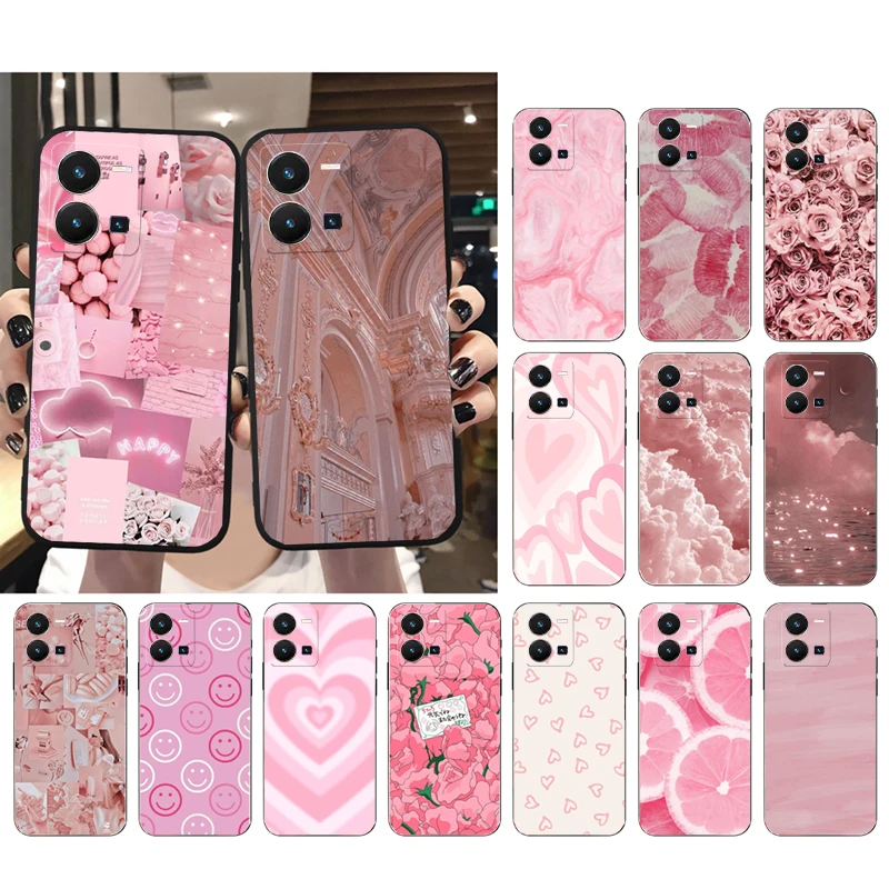 

Phone Case for VIVO Y53S Y33S Y11S Y31 Y21 Y70 Y20 Y21S Y72 Y22S Y35 Y51 Y01 V23E V21 V23 V21E Pink Aesthetic Case
