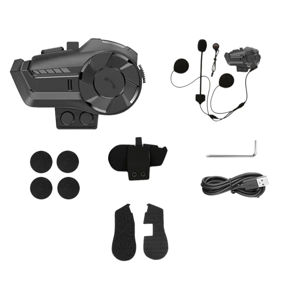 

Motorcycle 800M Bluetooth Helmet Intercom 2 Pairing Headset with DSP CNC Noise Reduction Function