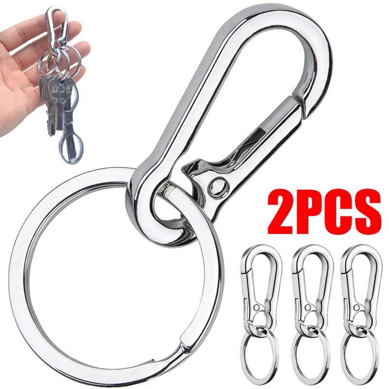 

1/2Pcs Metal Gourd Buckle Keychain Waist Belt Clip Anti-lost Buckle Hanging Fashion Key Ring Accessories Car Decoration Gift