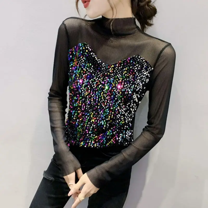Новинка весны 2024 модные яркие футболки с длинными рукавами и украшением в виде