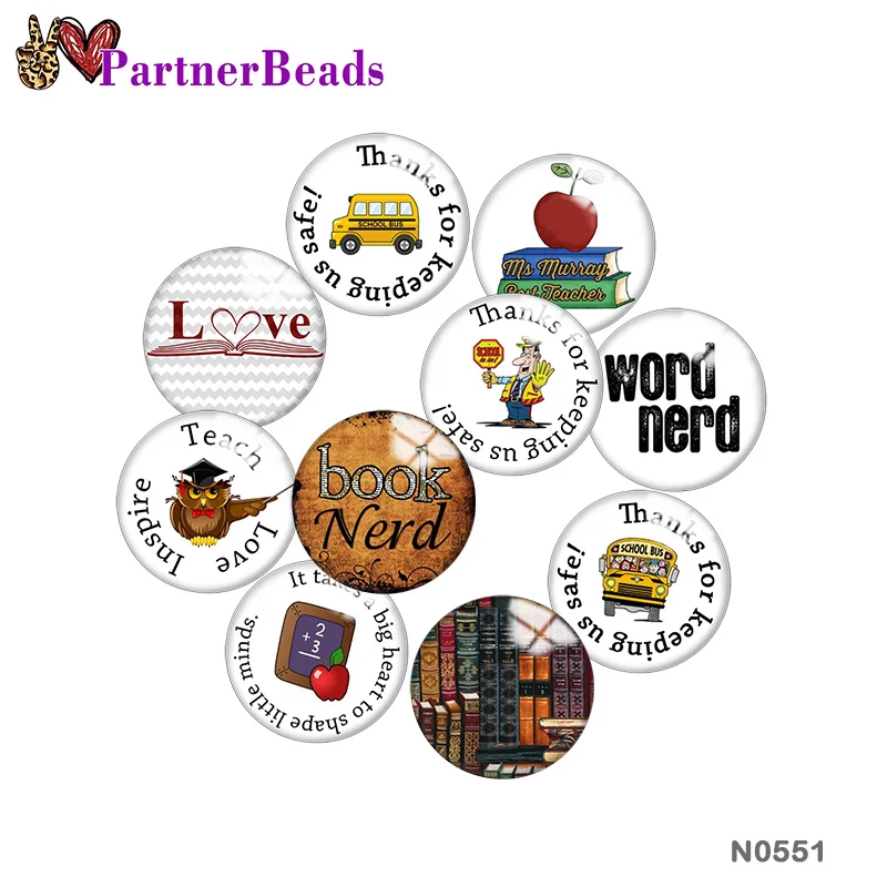 Words Book Love Image printing metal DIY snap button accessories Fit bag hat Clothes shoes N0551