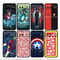 marvel avengers iron man shockproof cover for google pixel 7 6 pro 6a 5 5a 4 4a xl 5g black phone case shell soft cover coque