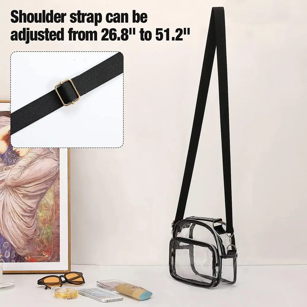 

Amazing Messenger Bag Zipper Closure See Through Wear-resistant Ladies Shoulder Bag Outdoor Accessory
