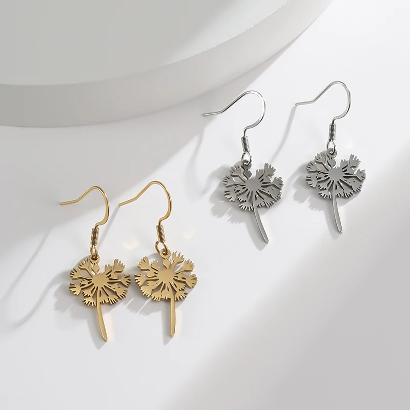 Висячие серьги с цветком одуванчика для девочек идеи рождественских подарков