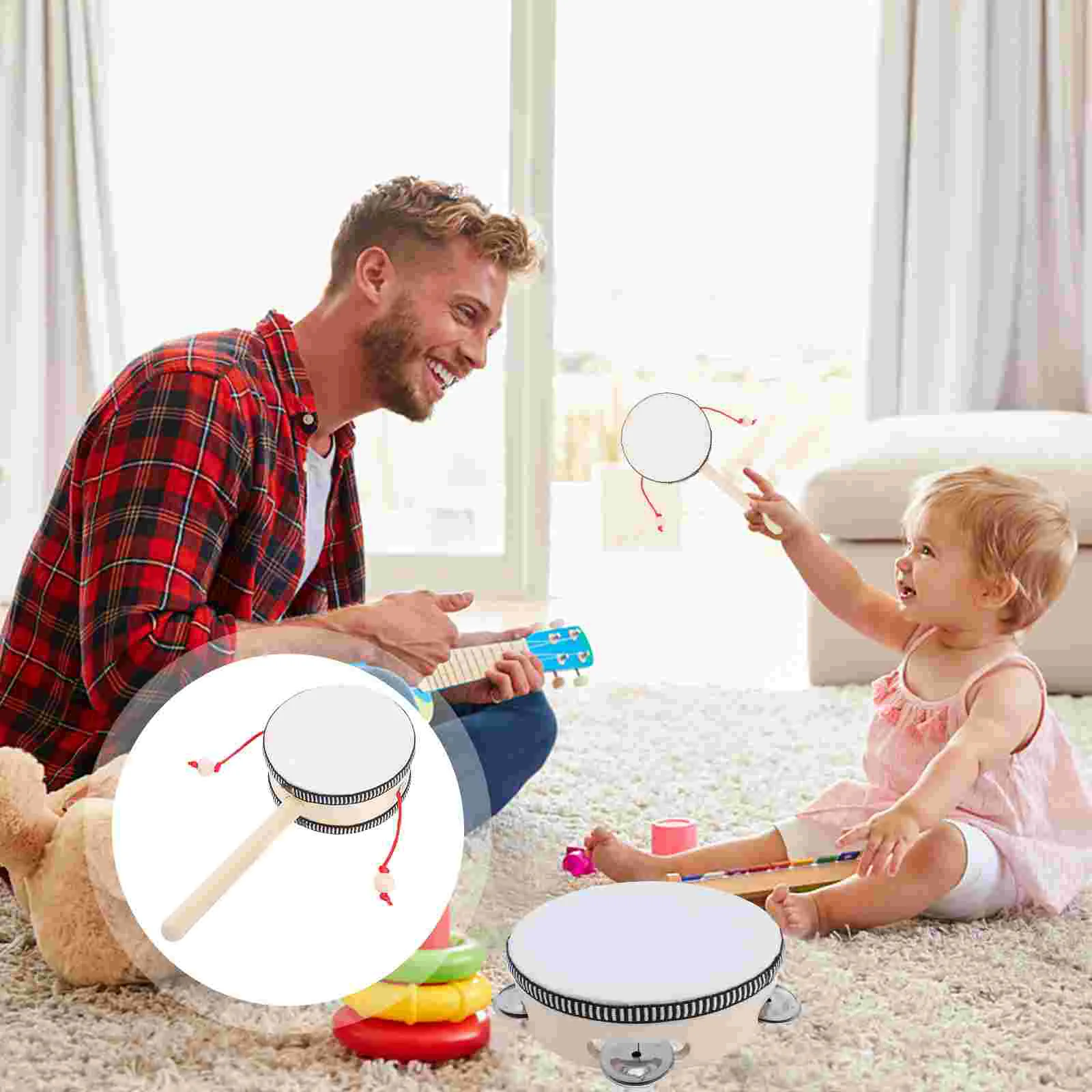 

Toddler Rattle Wooden Hand Shaking Rattle Baby Rattle Musical
