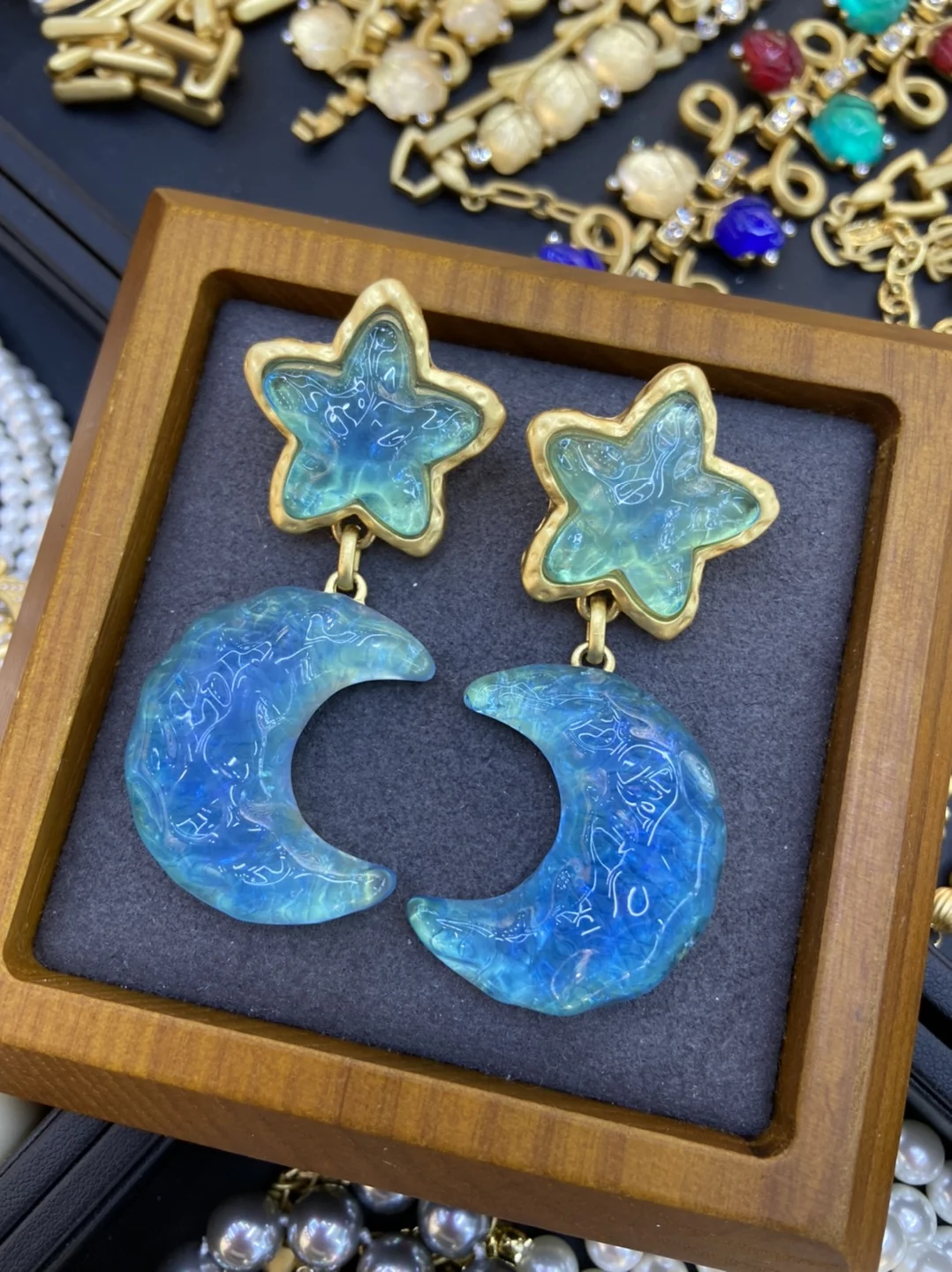 

Retro star-moon mythical earrings