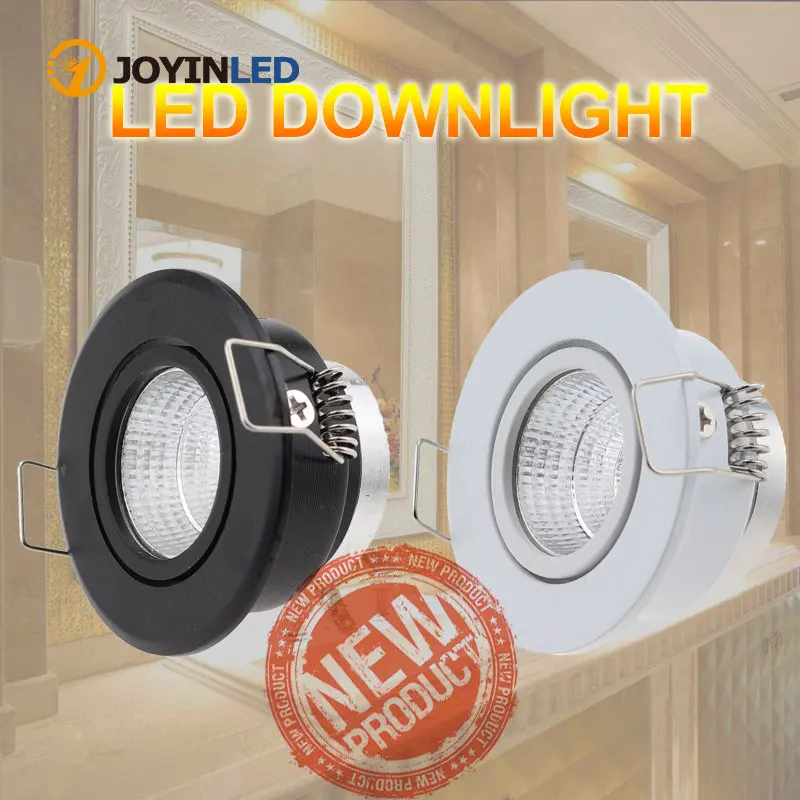 

New Design Black White Recessed LED Dimmable Downlight COB 3W 5W LED Spot light LED Decoration Ceiling Lamp AC90-260V DC12V