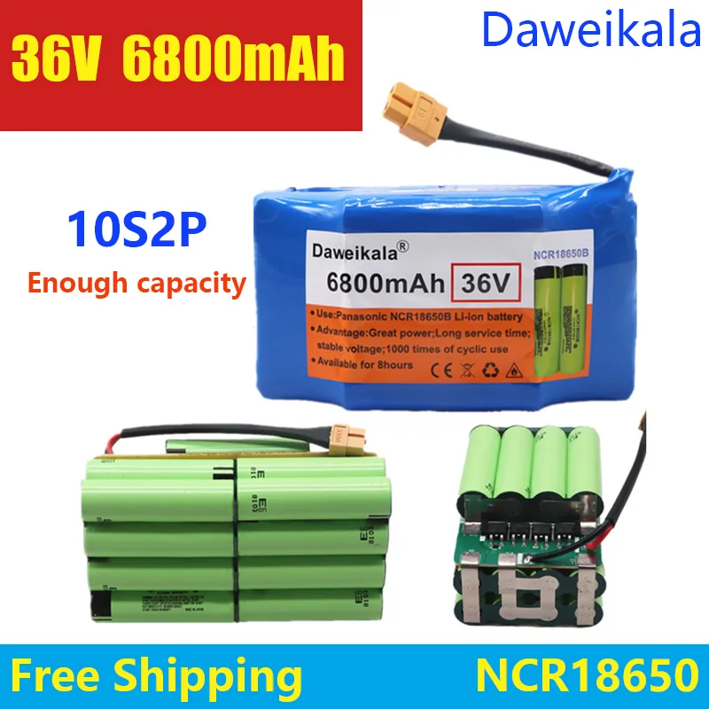 

2023 New 100% Original 36v 6.8ah lithium battery 10s2p 36v battery 6800mAh Li-ion pack 42V 6800mah scooter twist car battery