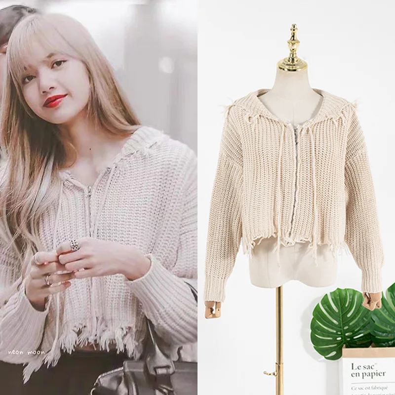 

Cardigans for Women 2022 Spring Autumn Long Sleeve Female Cardigan Short Hooded Sweaters Korean Loose Women's Sweaters L697