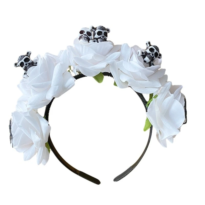 

Gothic Hair Hoop with Flower Decor Women Styling Headwear Carnival Hair Supplies