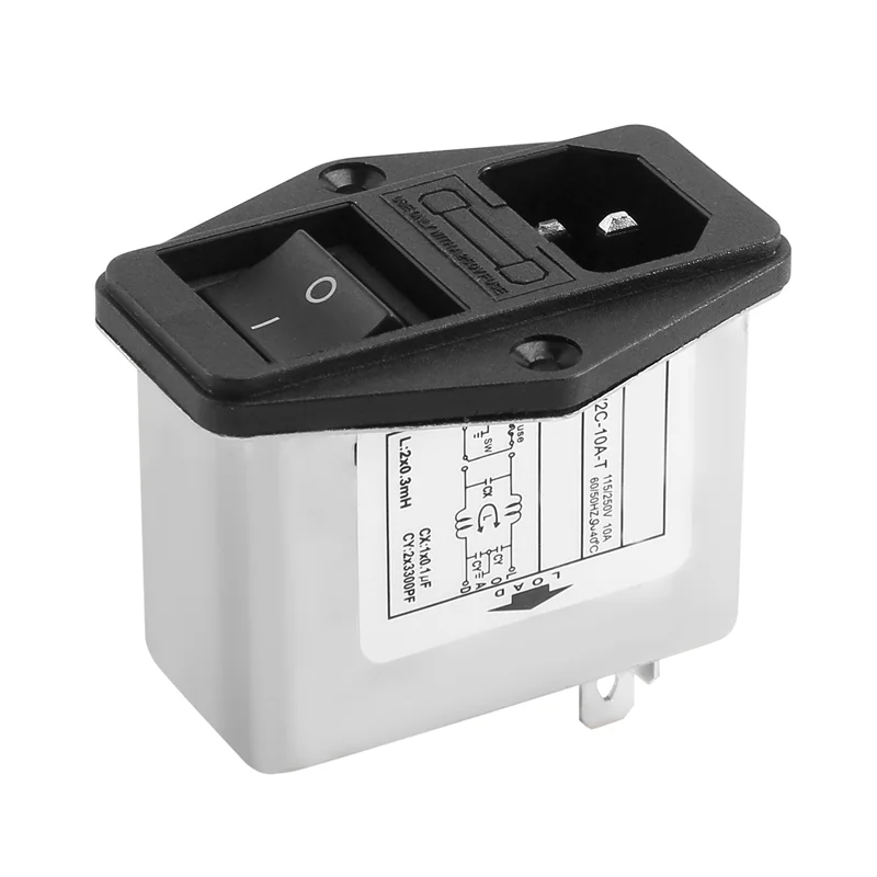 

Solder Lug Terminals IEC 320 C14 EMI Filter + Boat Switch + Fuse Holder