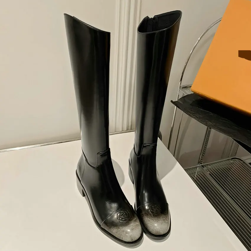 QUTAA/Коллекция 2024 года Женские сапоги до колена Сезон осень-зима офисные