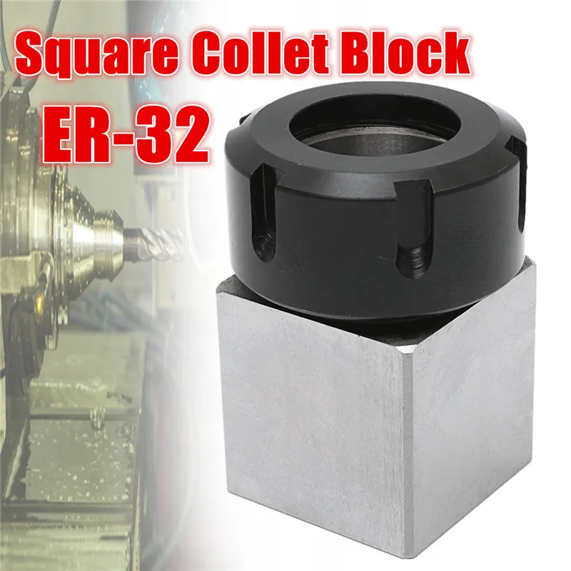 

ER-32 Square Collet Block Chuck Holder Hard Steel Spring Chuck Seat 3900-5124 45x65mm For CNC Lathe Engraving Machine