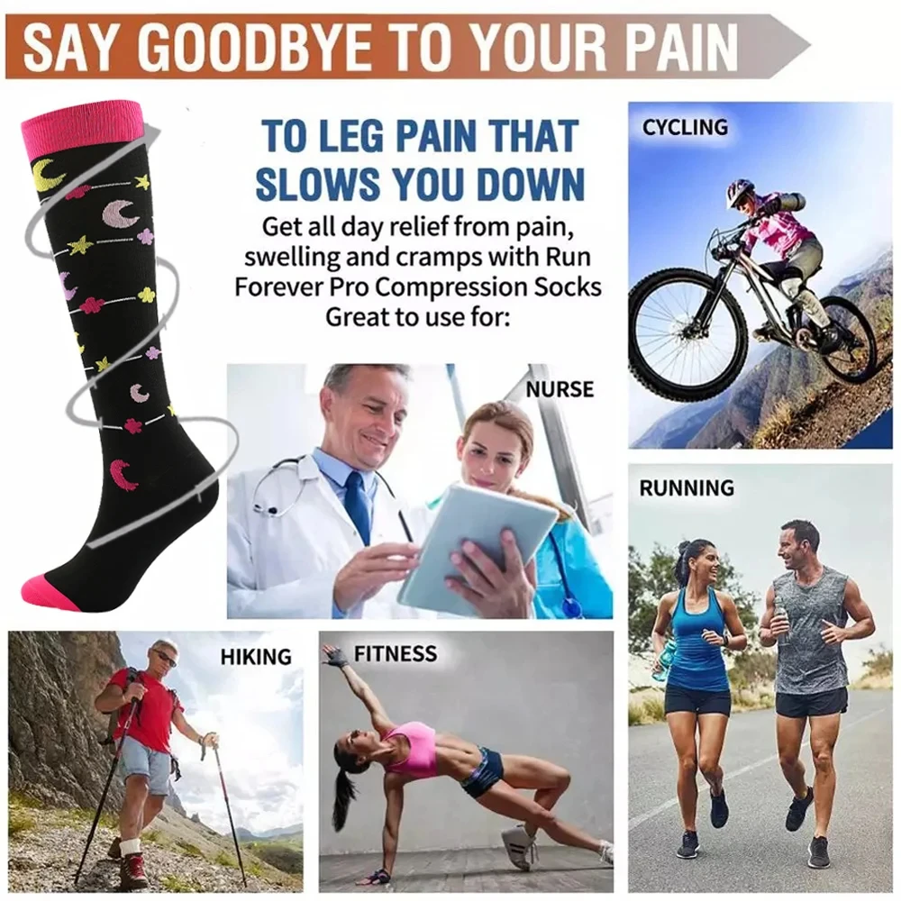 Компрессионные носки для мужчин и женщин гольфа уличные упражнения велосипедные