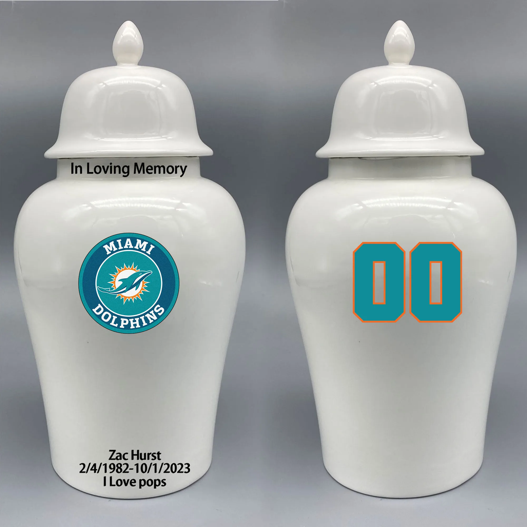 Большая урна для логотипа Майами дельфинов. Пожалуйста пришлите мне информацию