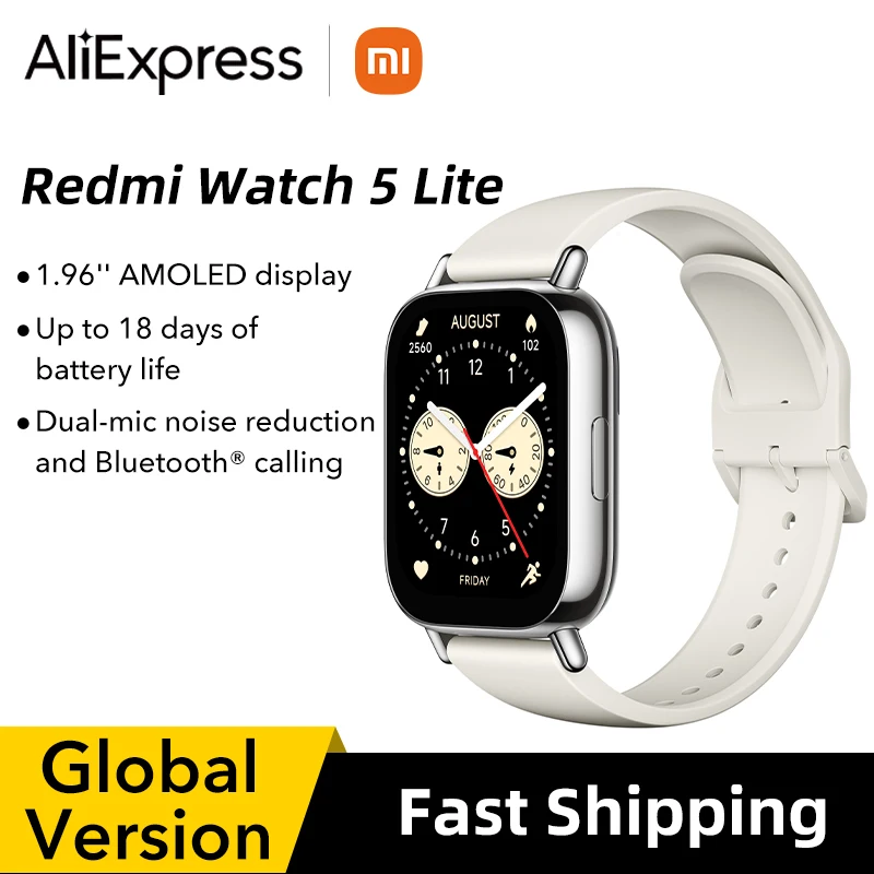 Глобальная версия Xiaomi Redmi Watch 5 Lite 1 96 дюйма AMOLED до 18 дней встроенный аккумулятор GNSS