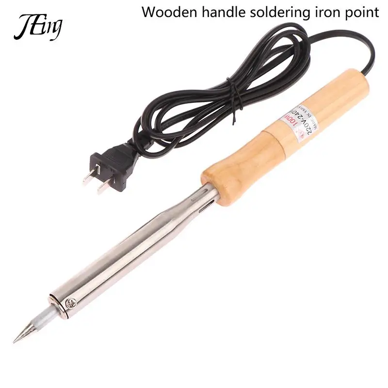 

220V Adjustable Temperature Electric Solder Iron 30W/40W/60W/80W/100W Wood Handle Mini Soldering Iron Rework Station EU Plug