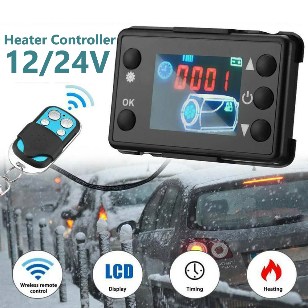

Car 12V-24V Parking Air Heater Controller Switch With LCD Screen Display Remote Control For Auto Truck Vehicle Accessories