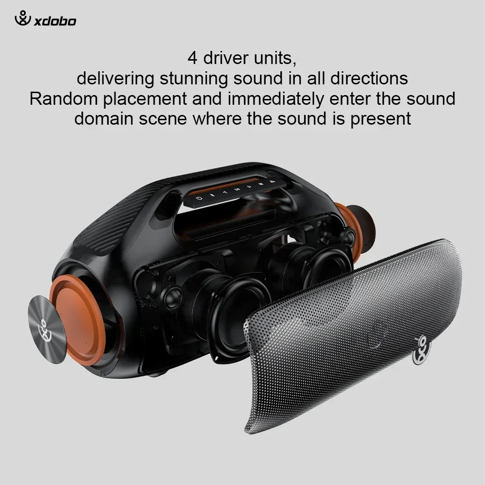 Фото Портативная Bluetooth-колонка XDOBO Kung Fu 160W, беспроводная HIFI-колонка, водонепроницаемая колонка IPX6 для вечеринок на открытом воздухе, Caixa De Som №4