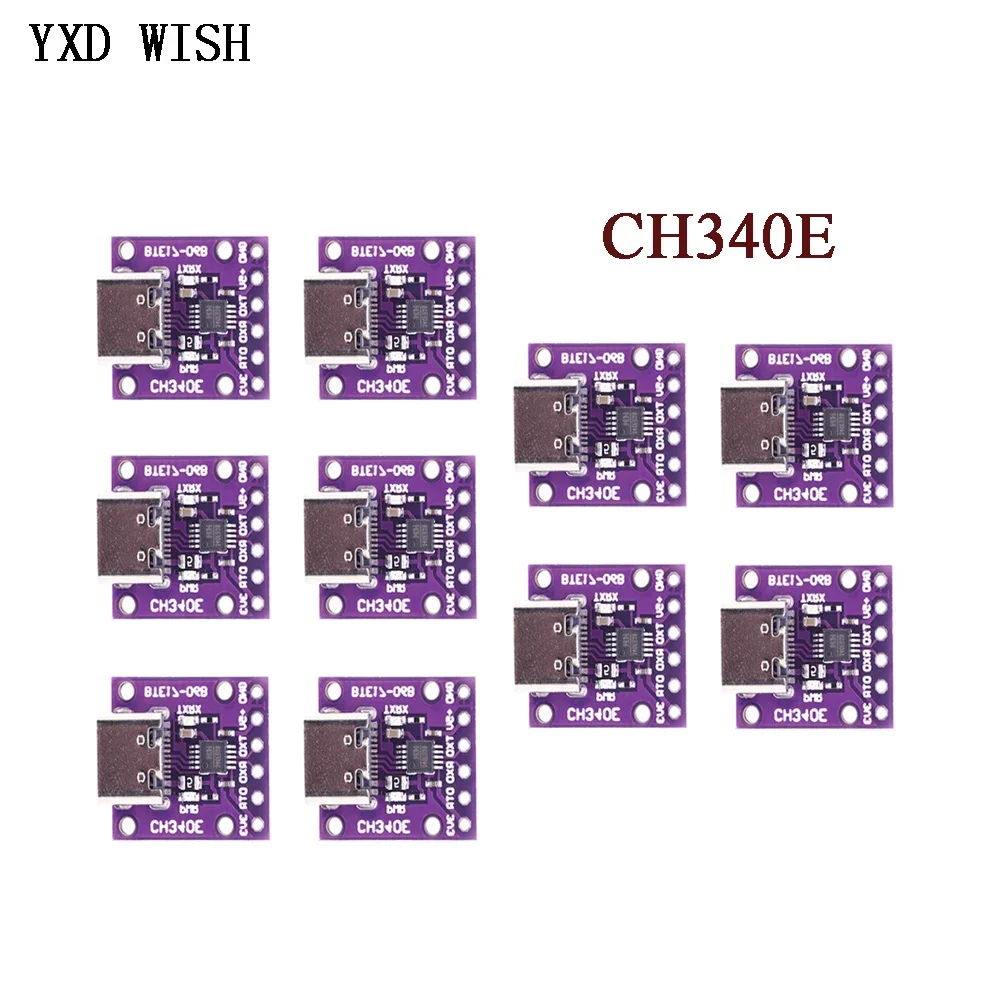 

Преобразователь последовательный CH340E MSOP10 USB в TTL, 5 В/3,3 В, альтернативный модуль CH340 CH340G, интерфейс TYPE-C для Arduino Pro Mini, комплект «сделай сам»