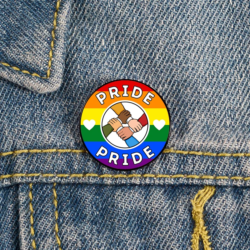 

Proud ally pride Pin Custom cute Brooches Shirt Lapel teacher tote Bag backpacks Badge Cartoon gift brooches pins for women