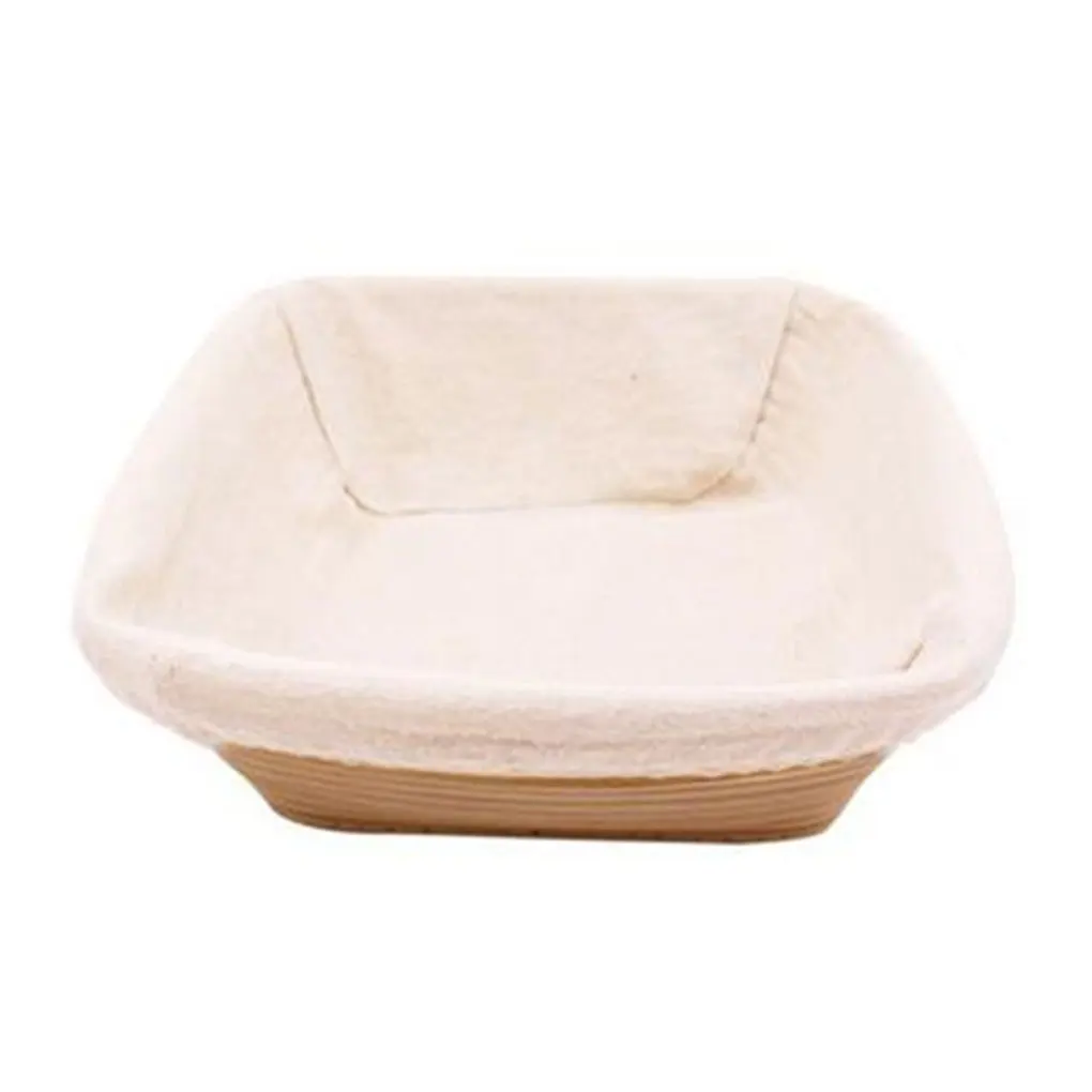 

Handmade Rectangle Bread Proofing Rattan Braided Basket Sourdough Basket Proving Container Bread Bag Kit