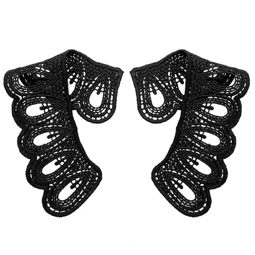 

Teardrop Pattern 1 Pair Fashion Blouse Fake Half Shirt Collar Milk Fiber Corsage Soft for Sewing Shop