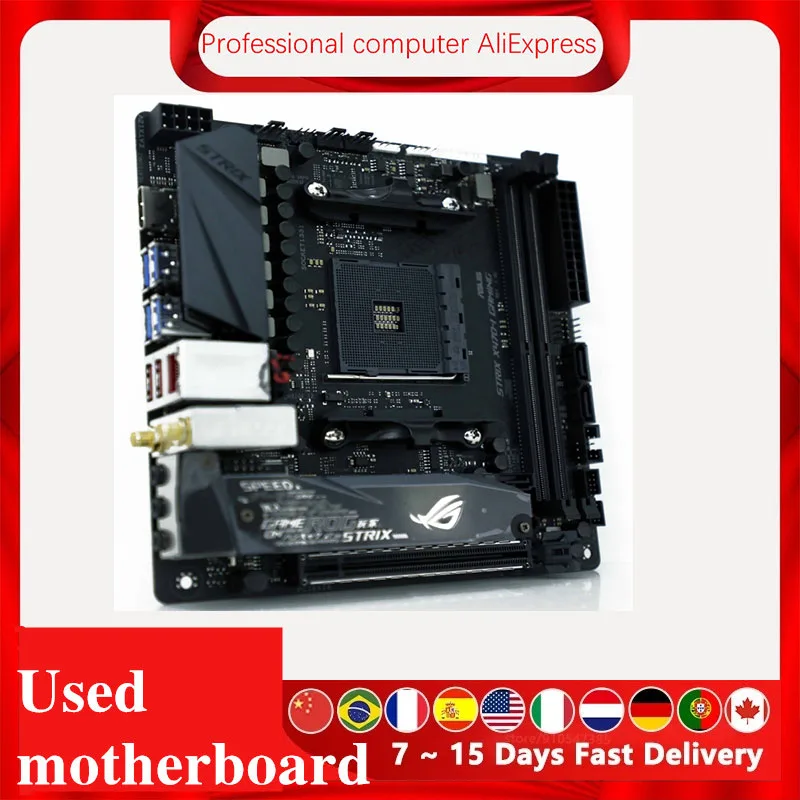 Б/у материнская плата X470i для ASUS ROG STRIX игровая разъем AM4 AMD X470 оригинальная