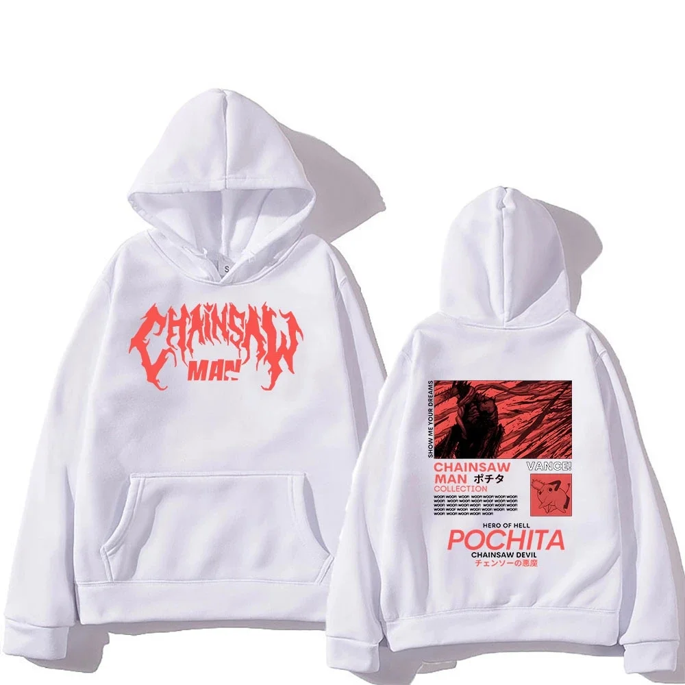 

Chainsaw Man Pochita hoodies male streetwear Korea grunge Oversized male clothing y2k aesthetic Ulzzang