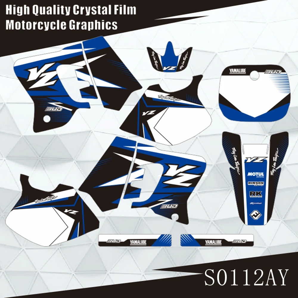 

For YAMAHA YZ125 YZ250 YZ 125 YZ 250 1993 1994 1995 Graphics Decals Stickers Motorcycle Background Custom Number Name