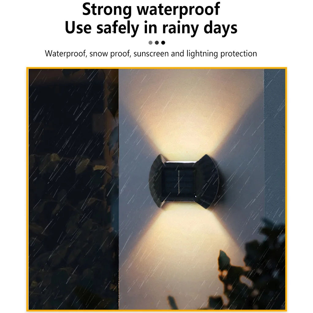 

Solar Wall Light Balcony Waterproof Lamp Wall-mounted Landscape Lighting Tool for Outdoor Garden Type 1 Warm Light