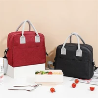 woman for work insulated with should strap handle food storage lunch bag student thermal lunch box fridge bag