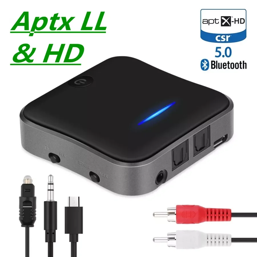 

5,0 приемник передатчика CSR8675 APTX HD LL Bt аудио музыка беспроводной USB адаптер 3,5 мм 3,5 AUX разъем/SPDIF/RCA для ТВ ПК