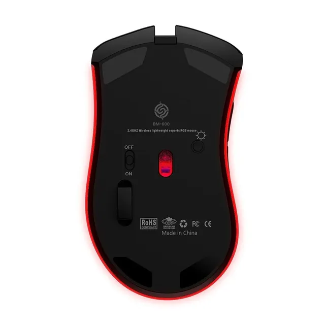 BM600 Rechargeable Gaming Mouse USB 2.4G Wireless RGB Light Honeycomb Gaming Mouse Desktop PC Computers Notebook Laptop Mice 2