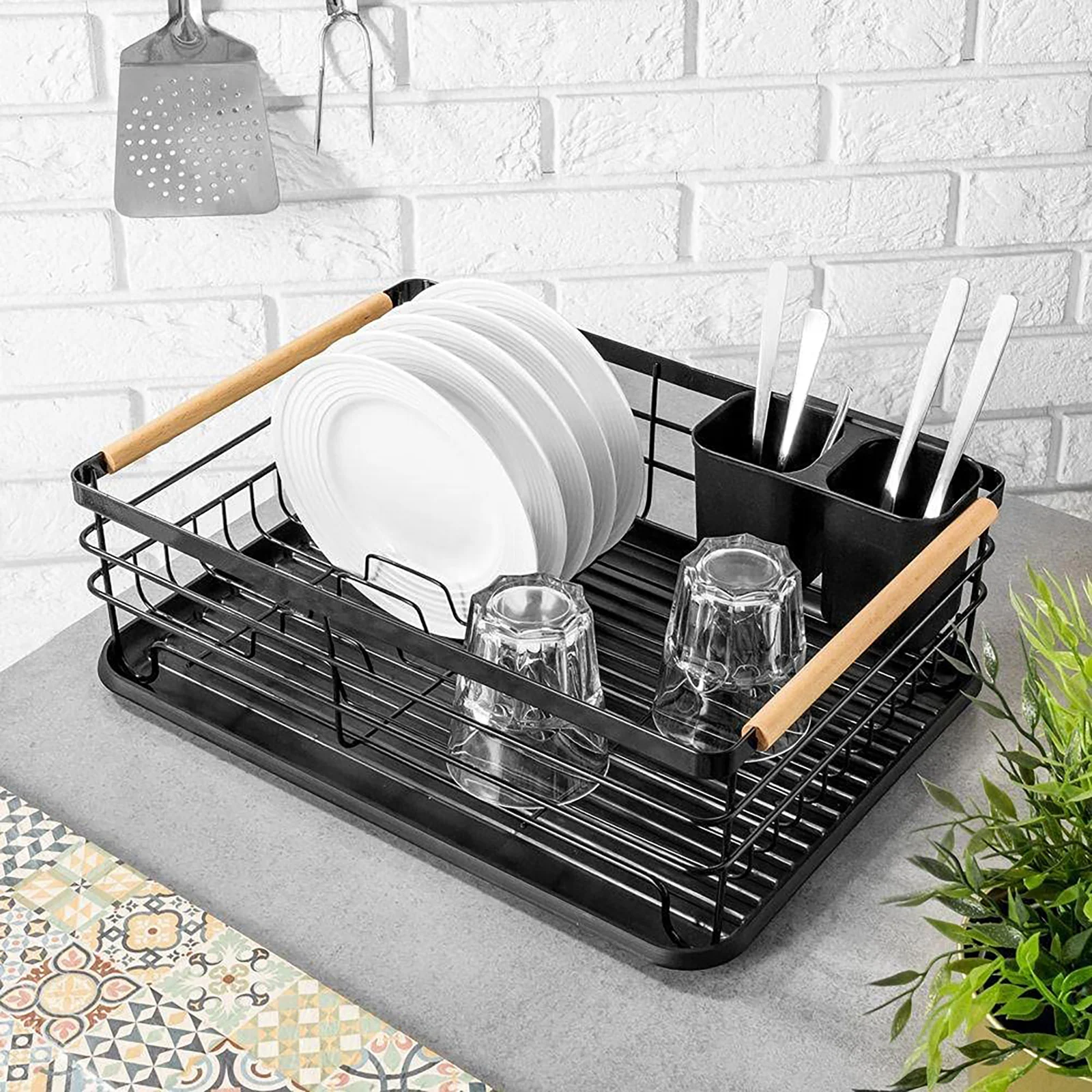 

Dish Organizer Stainless Steel Kitchen Kit Folks Knives Chopsticks Holder Multifunctional Dish Storage Rack Home Supplies