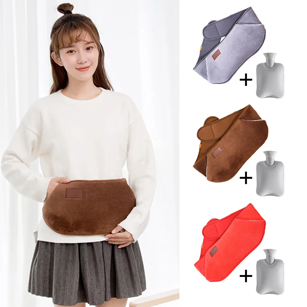 

1000ml Water Injection Belt Plush Empty Heat Treatment Waist Cover Detachable Portable Relieve Pain with Waistband