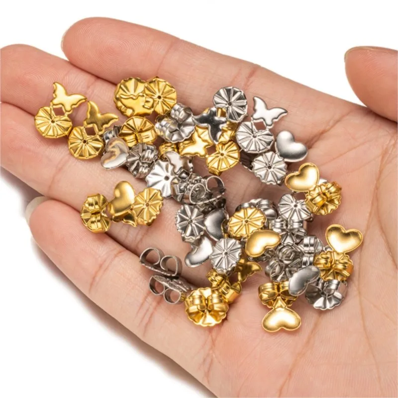 10 пар золотых сережек из нержавеющей стали безопасные застежки подъемники для