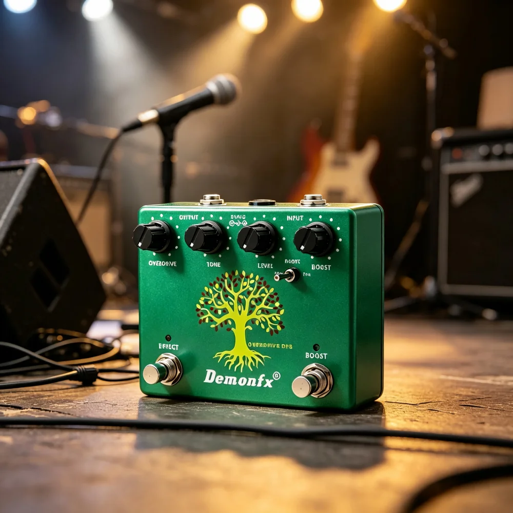 Фото Педаль эффектов для гитары Demonfx DF8 Deluxe Tube Drive TS808 Booster в одном корпусе, винтажный звук, овердрайв, эффекты для электрогитары №4