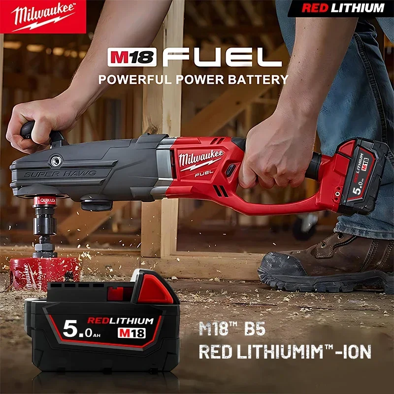 Оригинальный аккумулятор Milwaukee, M18B5 5AH, 6AH 3AH 8AH 12AH, зарядное устройство M12-18FC, Milwaukee M18 18V 4811-1850 1815, литиевая батарея для инструментов (art.: 3920d32dca976) - 3920d32dca976