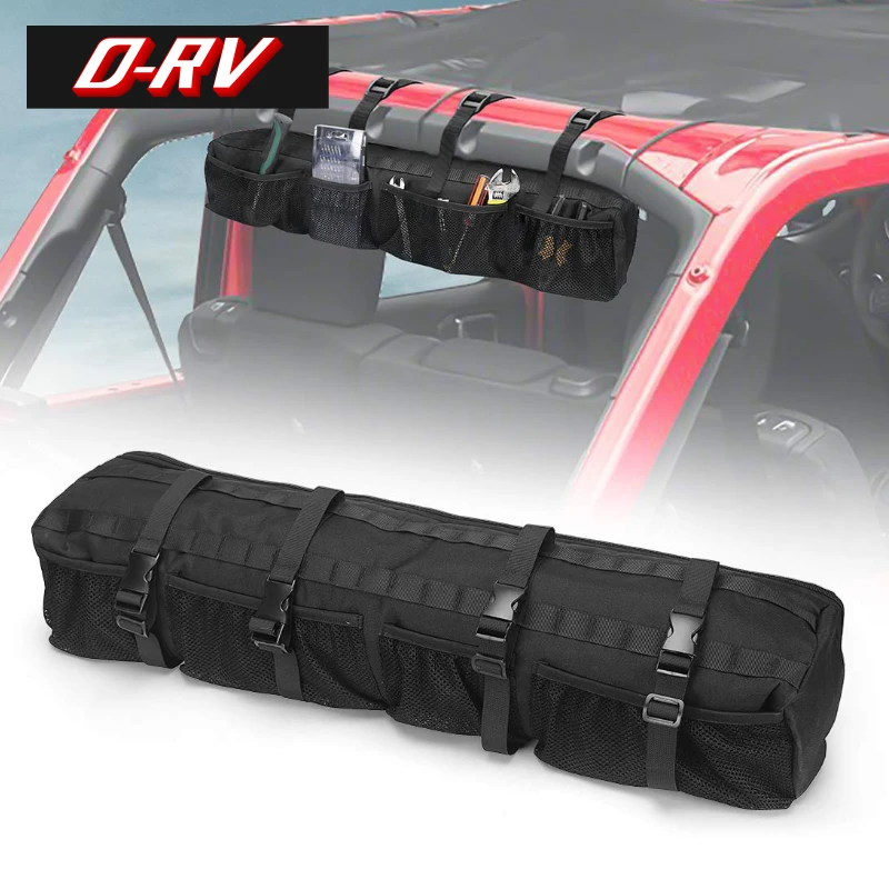 

UTV Roll bar Storage Bag Organizer for 1955-2021 Jeep Wrangler LJ TJ JK JL & Gladiator JT Trunk Polaris Ranger RZR, Polaris Rang