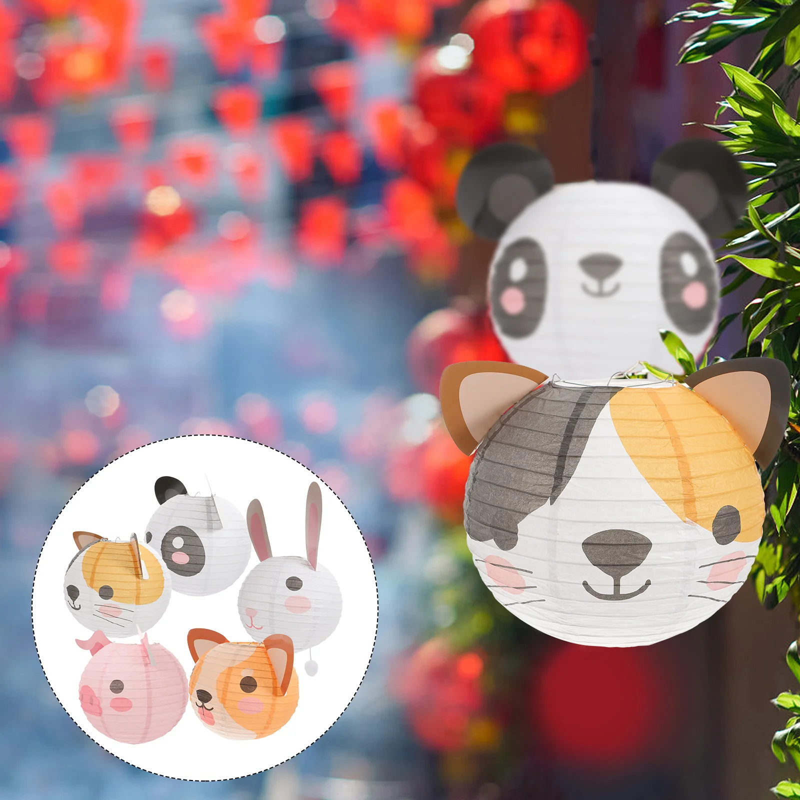 

Paper Lanterns Animal Lantern Decorations Farm Hanging Woodland Party Shower Jungle Baby Forest Chinese Kids Shaped Festival