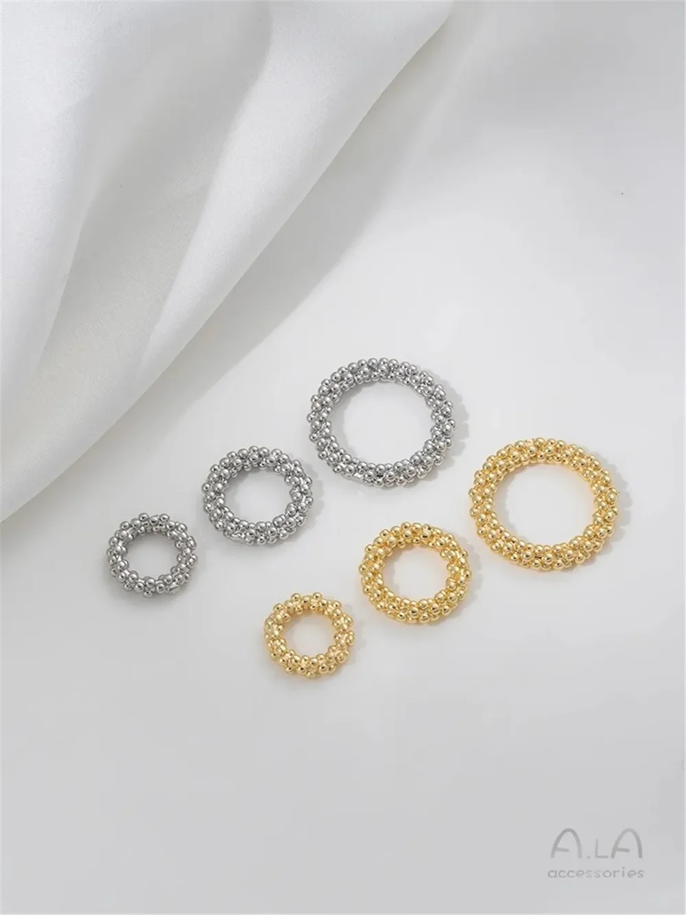 Кольцо из настоящего золота 14 карат с медным покрытием вогнутое выпуклое