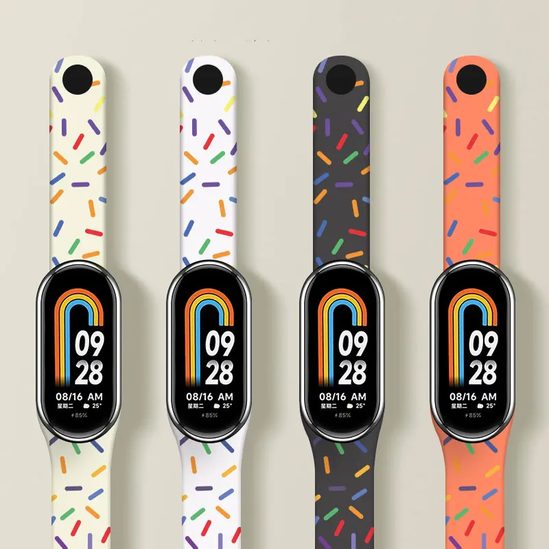 

Printing Watch Strap For Xiaomi Mi Band 8 7 6 Wristband Silicone Wrist Straps MiBand 4 3 band5 band6 Replacement Belt Bracelet