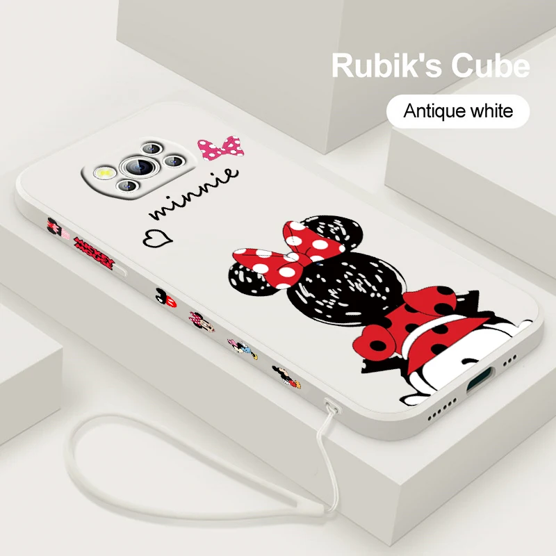 

Fashion Couple Mickey Minnie Phone Case For Xiaomi Mi Poco M5s M5 X4 X3 M4 M3 F4 F3 GT Pro NFC 5G Liquid Left Rope Cover