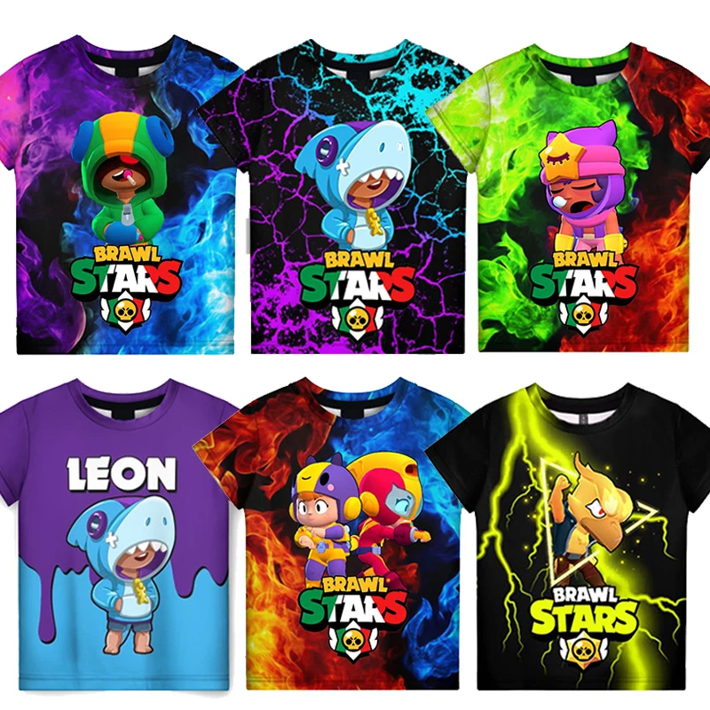 

2023 Crow Kids Sandy Bravo T-shirts Polyester Summer Tshirts Werewolf Leon SHARKS Bravo Tops Tees