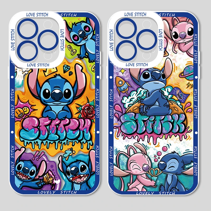 

Boy Disney Baby Stitch Cool Transparent Phone Case For iPhone 14 13 12 11 Mini XS XR X Pro MAX 8 7 6 Plus SE Angel Eyes