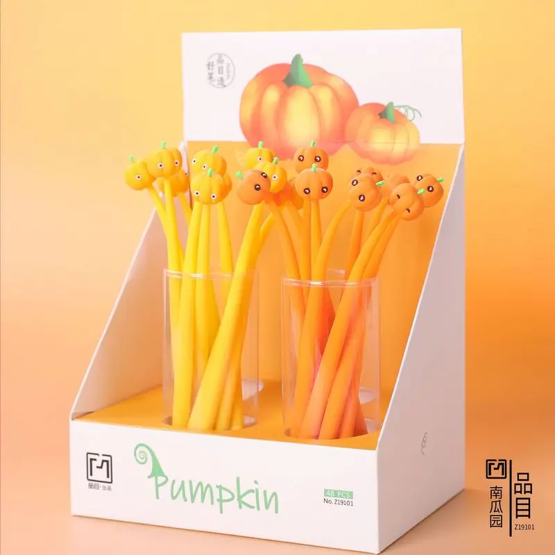 48 Cute Creative Small Fresh Neutral Pen Pumpkin Garden 0.5mm Black Student Supplies Office Supplies