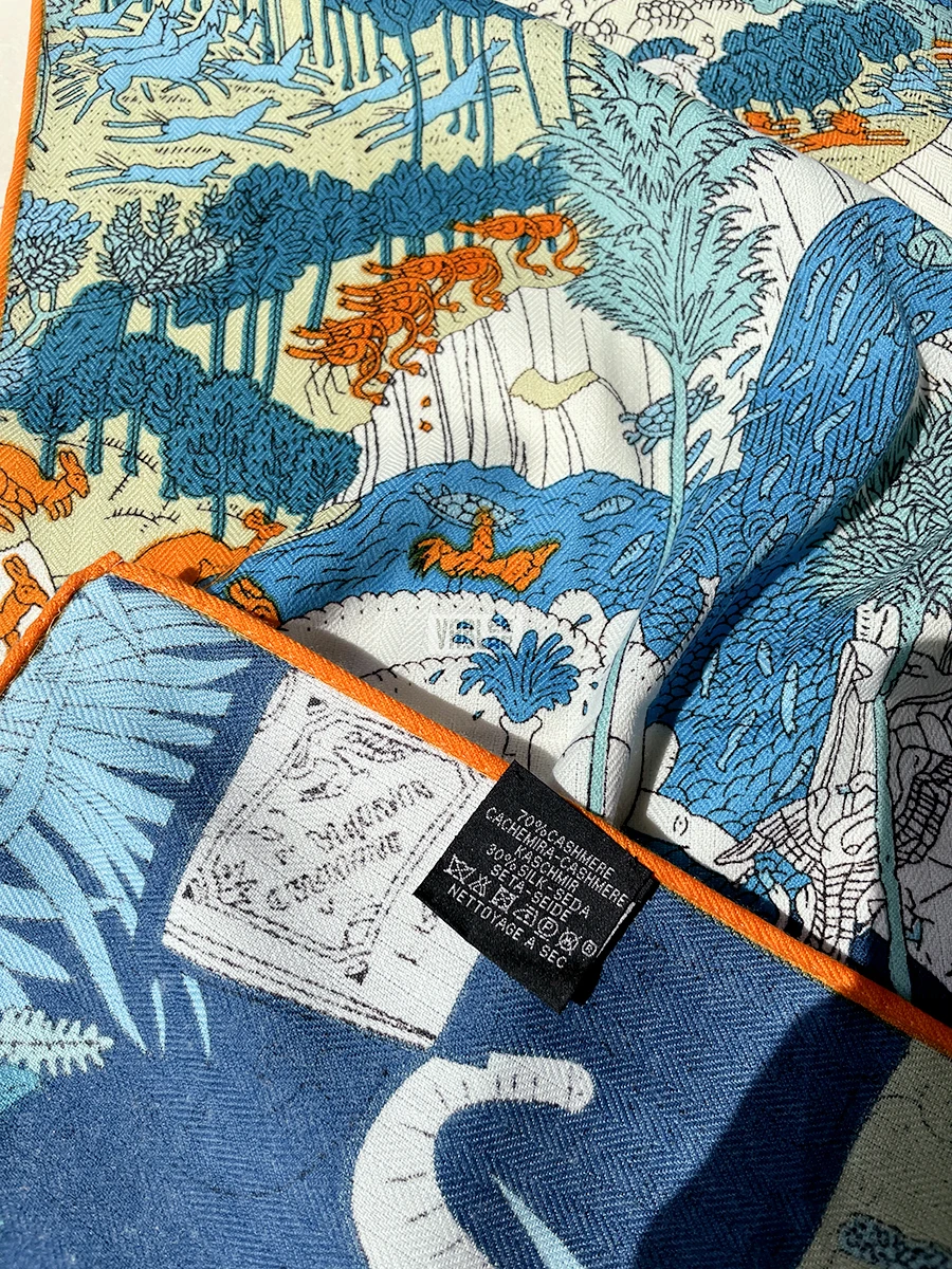 Кашемировый шелковый шарф женские мягкие теплые шали длинные шарфы из пашмины