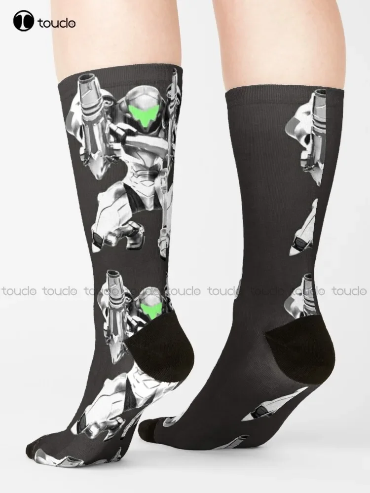 Metroid Aran Zebes Kraid Super Prime Носки Красные белые и синие носки Рождественский подарок